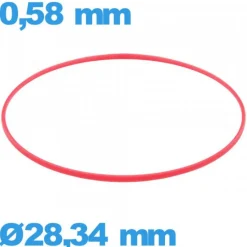 Joint   d'horlogerie ISO Swiss 28,34 X 0,58 mm cylindrique  étanchéité rouge
