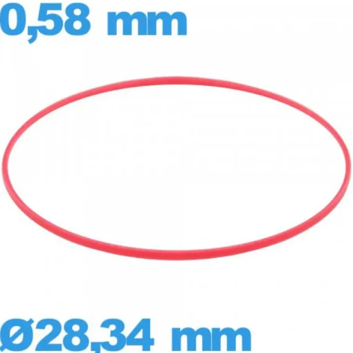 Joint   d'horlogerie ISO Swiss 28,34 X 0,58 mm cylindrique  étanchéité rouge