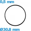 Joint d'horlogerie plat étanchéité 30,8 X 0,5 mm  caoutchouc