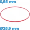 Joint horlogerie ISO Swiss 35,9 X 0,55 mm cylindrique étanchéité   pas cher