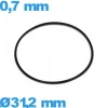 Joint horlogerie O-ring  étanchéité 31,2 X 0,7 mm caoutchouc
