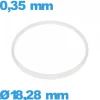 Joint  Hytrel 18,28 X 0,35 mm blanc de marque ISO Swiss verre d'horlogerie