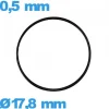 Joint NBR  plat pour horlogerie - 17,8 X 0,5 mm