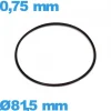 Joint O-ring de marque ISO Swiss de montre caoutchouc - 81,5 X 0,75 mm