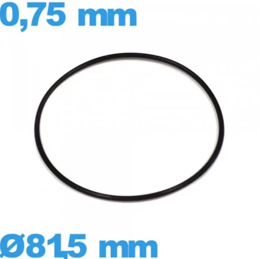 Joint O-ring de marque ISO Swiss de montre caoutchouc - 81,5 X 0,75 mm