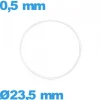 Joint O-ring silicone 23,5 X 0,5 mm transparent d'horlogerie pas cher