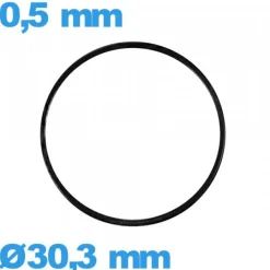 Joint  pour horlogerie  30,3 X 0,5 mm plat  étanchéité caoutchouc