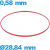 Joint   pour horlogerie de marque ISO Swiss 28,84 X 0,58 mm cylindrique  étanchéité