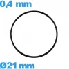 Joint pour horlogerie plat étanchéité 21 X 0,4 mm  NBR