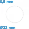 Joint  pour horlogerie torique 32 X 0,5 mm   étanchéité silicone