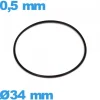 Joint pour montre de marque ISO Swiss 34 X 0,5 mm étanchéité NBR  O-ring