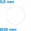 Joint transparent 28 X 0,5 mm pour montre torique silicone