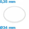 Joint verre d'horlogerie  pas cher   34 X 0,35 mm pas cher