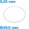 Joint verre pour horlogerie  - 49,5 X 0,35 mm blanc