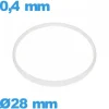 Joint verre pour montre 28 X 0,4 mm   pas cher Cylindrique