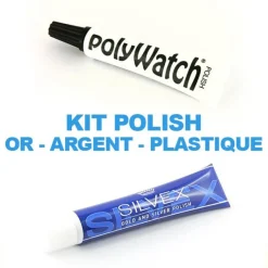 Kit pour polir une montre or, argent, plastique + Lingettes