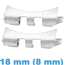 Lot Cache Pompe Montre Courbé Pointu Argenté 18 mm (8 mm)
