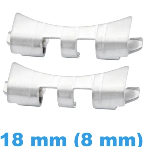 Lot Cache Pompe Montre Courbé Pointu Argenté 18 mm (8 mm)