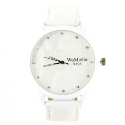 Femme Marque womage montre pas chère femme blanche bracelet cuir