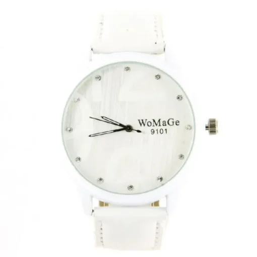 Femme Marque womage montre pas chère femme blanche bracelet cuir