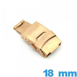 18 mm Attache déployant Or rose Acier avec bouton ouverture