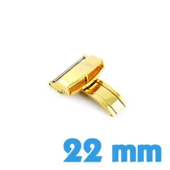 22 mm Boucle déployante dorée bracelet montre