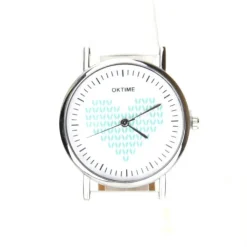 Femme Montre amour coeur cuir blanc