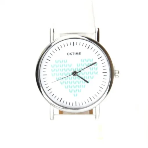 Femme Montre amour coeur cuir blanc
