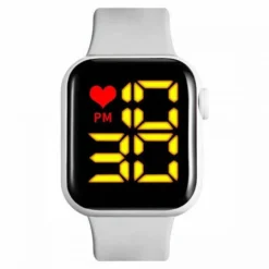 Femme Montre blanche pas chere Gros Chiffres LED