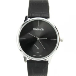 Femme Montre bracelet cuir noir femme Womage