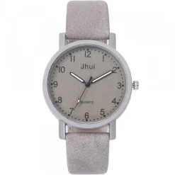 Femme Montre bracelet gris cuir pas chère