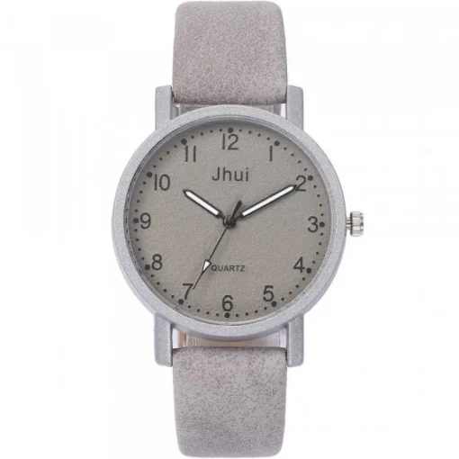 Femme Montre bracelet gris cuir pas chère