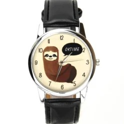 Femme Montre bracelet noir avec paresseux