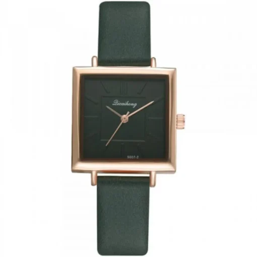 Femme Montre Carré Femme pas chère Vert foncé