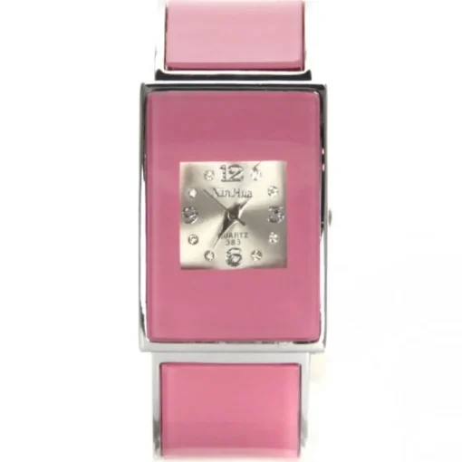 Femme Montre carrée femme bijou rose qualité