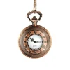 Femme Montre chiffres romains gousset pas chère bronze  vintage + chaine
