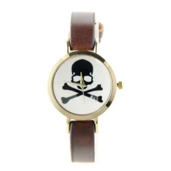 Femme Montre crâne pirate femme pas chère couleur brun