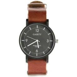 Homme Montre design bracelet NATO café