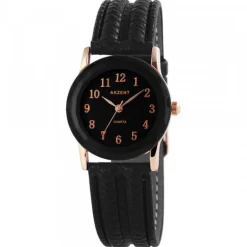 Femme Montre femme noir et doré rose Akzent