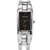 Femme Montre Femme pas chère Rectangulaire Argenté Cadran Noir