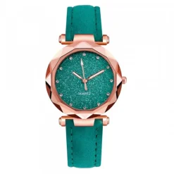 Femme Montre femme pas chère strass vert émeraude