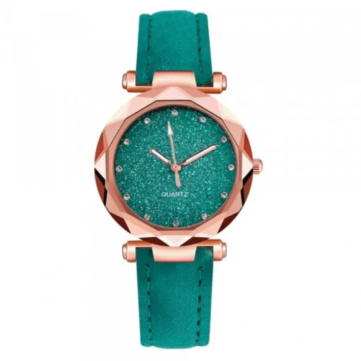 Femme Montre femme pas chère strass vert émeraude