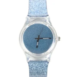 Femme Montre fond bleu paillettes femme pas chère