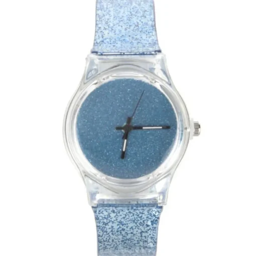 Femme Montre fond bleu paillettes femme pas chère
