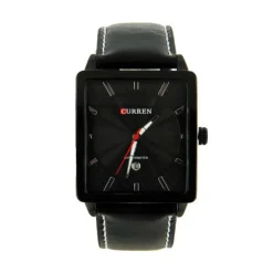 Homme Montre homme bracelet cuir marque Curren cadran noir carbone