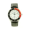 Homme Montre homme marque OMAX bracelet noir boîtier argenté