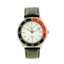 Homme Montre homme marque OMAX bracelet noir boîtier argenté