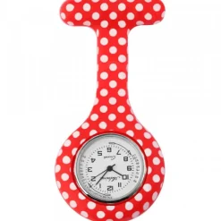 Femme Montre Infirmière Rouge à Pois Blancs