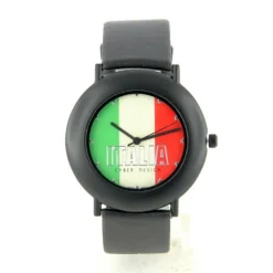 Femme Montre Italie noir cadran vert blanc rouge avec étoiles football