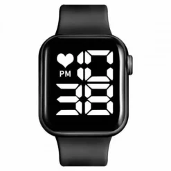 Femme Montre LED Gros Chiffres Noir pas chere